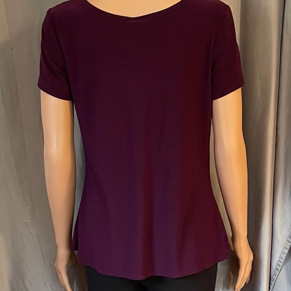 Draped Front Purple Blouse - Picture 3 of 4